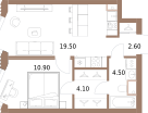 1-к. квартира, 41&nbsp;м²