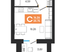 Студия, 25,8 м²