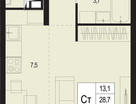 1-к. квартира, 29&nbsp;м²