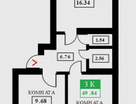 3-к. квартира, 49,8 м²