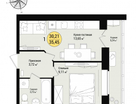1-к. квартира, 34&nbsp;м²