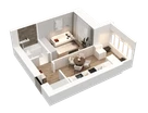 1-к. квартира, 34&nbsp;м²
