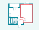 1-к. квартира, 45 м²