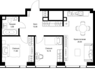 2-к. квартира, 56&nbsp;м²