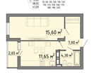 1-к. квартира, 41,2&nbsp;м²