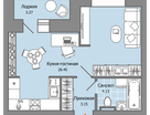 1-к. квартира, 35&nbsp;м²