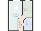 1-к. квартира, 27 м²