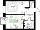 1-к. квартира, 39&nbsp;м²