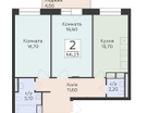 2-к. квартира, 66&nbsp;м²