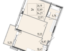 Студия, 54&nbsp;м²