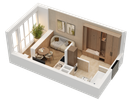 Студия, 23&nbsp;м²