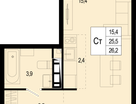 1-к. квартира, 25 м²