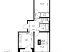 2-к. квартира, 57,1&nbsp;м²