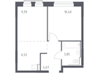 1-к. квартира, 34,8&nbsp;м²