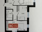 3-к. квартира, 59,4 м²