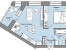 2-к. квартира, 43&nbsp;м²