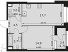 1-к. квартира, 45&nbsp;м²