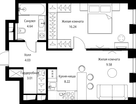 1-к. квартира, 45 м²
