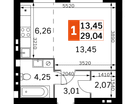 Студия, 29&nbsp;м²