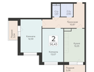 2-к. квартира, 56 м²