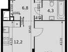 1-к. квартира, 35 м²