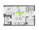 Студия, 31,4 м²
