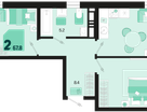 2-к. квартира, 67 м²