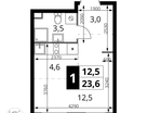 Студия, 23&nbsp;м²
