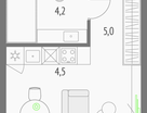 Студия, 27 м²