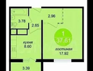 1-к. квартира, 38&nbsp;м²