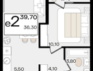 Студия, 39&nbsp;м²