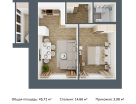 1-к. квартира, 45&nbsp;м²