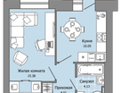 1-к. квартира, 34&nbsp;м²