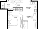 1-к. квартира, 43 м²