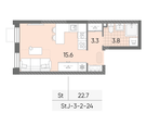 Студия, 22&nbsp;м²