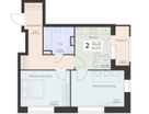 2-к. квартира, 54&nbsp;м²