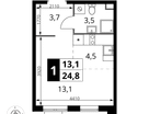 Студия, 24&nbsp;м²