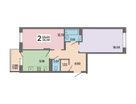 2-к. квартира, 56&nbsp;м²