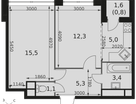 2-к. квартира, 43&nbsp;м²