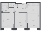 3-к. квартира, 53 м²
