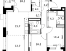 4-к. квартира, 91&nbsp;м²