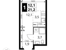 Студия, 21&nbsp;м²