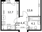 1-к. квартира, 35 м²