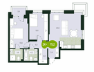 3-к. квартира, 75 м²
