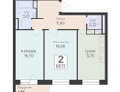 2-к. квартира, 66&nbsp;м²