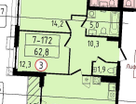 3-к. квартира, 62,8&nbsp;м²