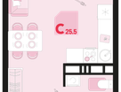 Студия, 25 м²