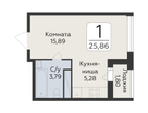1-к. квартира, 25&nbsp;м²