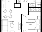 1-к. квартира, 41&nbsp;м²