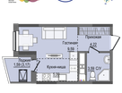 Студия, 23&nbsp;м²